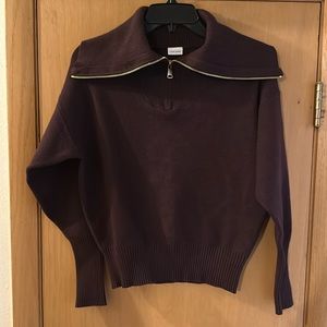 Lascana Women’s Zip Neck Pullover Luxury Sweater Brown Size 4/6 Small